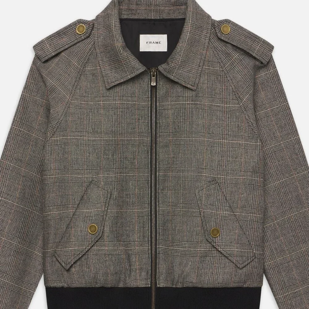 Frame Modern Bomber Jacket Tweed XL Like New - Picture 1 of 4